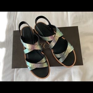 J Crew Mackenzie Foil Sandals Size 6.5